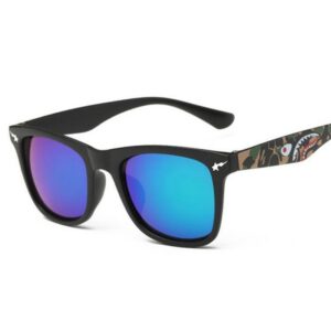 Kids Fashion Holiday Personality Colorful Shark Square Frame Sunglasses