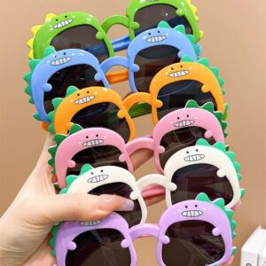 Kids Fashion Vacation Cute Personalized Cartoon Dinosaur Colorblock Frame Sunglasses