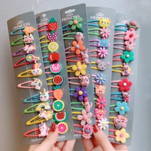 Kids Girls Fashion Sweet Candy Color Cartoon Fruit Flower Animal Hairpin Accessories