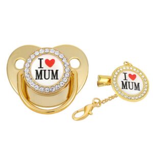 Love Mother Series Baby Rhinestone Decor Weaning Soothing Pacifier