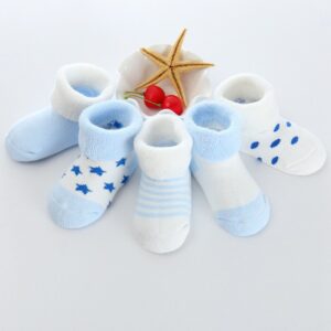 Toddlers Newborn Baby Fashion Boys Girls Casual Thickened Socks 5pairs Set