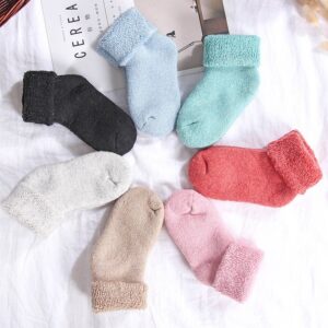 Toddlers Newborn Baby Fashion Boys Girls Casual Thickened Solid Color Socks 1pair