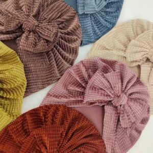 Kids Simple Solid Color Bow Design Pleuche Hat
