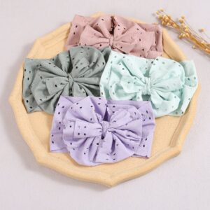 Children Kids Baby Fashion Girls Solid Color Bowknot Elastic Headband Hair Accessories