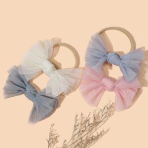 Children Kids Baby Fashion Girls Cute Mesh Bowknot Princess Headband Hair Accessories