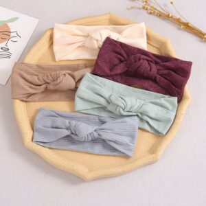 Children Kids Baby Fashion Girls Solid Color Knot Elastic Headband Hair Accessories