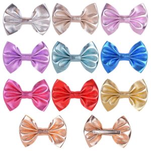 Children Kids Baby Fashion Girls Solid Color Bronzing Bowknot Hair Clip Accessories