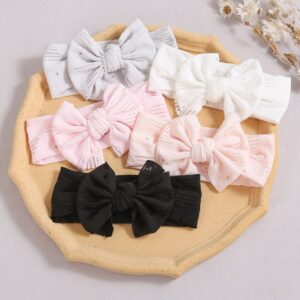 Children Kids Baby Fashion Girls Solid Color Bowknot Headband Hair Accessories
