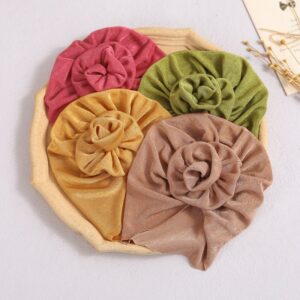 Children Kids Baby Fashion Girls Flower Solid Color Headscarf Hat