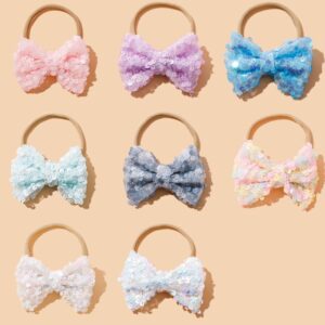 Children Kids Baby Fashion Girls Sequins Bowknot High Elastic Headband