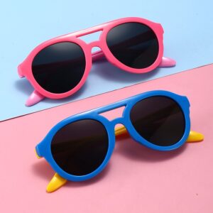 Children Kids Baby Fashion Cartoon Cute Contrasting Color Silicone Sunglasses