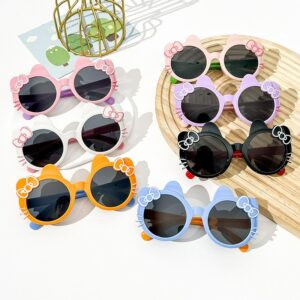 Children Kids Baby Fashion Cartoon Cute Bowknot Round Frame Sunglasses