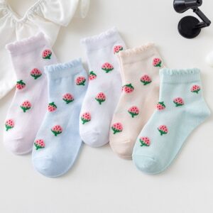Children Kids Baby Fashion Girls Strawberry Breathable Socks