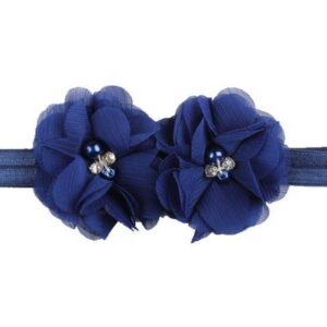 Children Kids Baby Fashion Girls Solid Color Chiffon Flower Nylon Headband