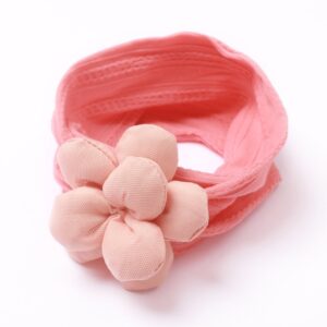 Children Kids Baby Fashion Girls Solid Color Flower Nylon Headband