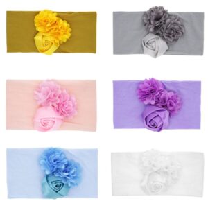 Children Kids Baby Fashion Girls Flower Nylon Elastic Headband