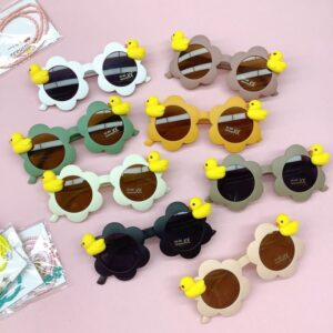 Children Kids Baby Fashion Cute Flower Frame Duck Sunglasses