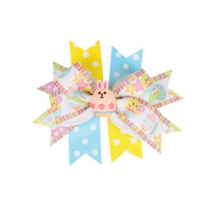 Children Kids Baby Fashion Girls Bunny Color Matching Bowknot Hair Clip