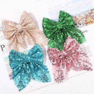 Children Kids Baby Fashion Girls Sequin Bowknot Hairclip Hair Accessories