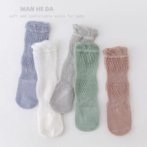 Children Kids Baby Fashion Girls Cute Solid Color Breathable Socks