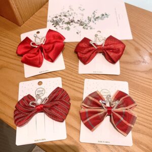 Children Kids Baby Fashion Girls Crown Red Bowknot Hairclip Hair Accessories