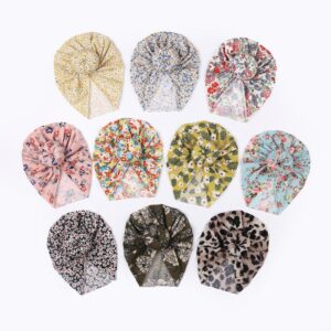 Children Kids Baby Fashion Girls Knot Print Turban Beanie Cap