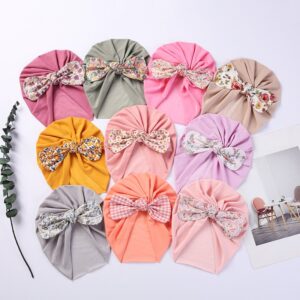 Children Kids Baby Fashion Girls Cartoon Flower Bow Turban Beanie Cap