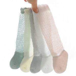 Children Kids Baby Fashion Girls Solid Color Hollowed Out Over The Knee Socks