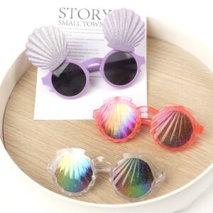 Children Kids Baby Fashion Girls Boys Shell Rotating Flip Sunglasses