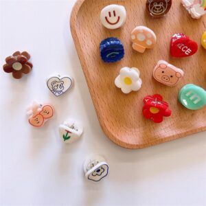 Children Kids Baby Fashion Girls Cartoon Acrylic Floral Mini Hair Clip Accessories