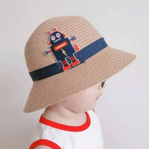 Children Kids Baby Fashion Girls Boys Cartoon Sunscreen Woven Straw Hat