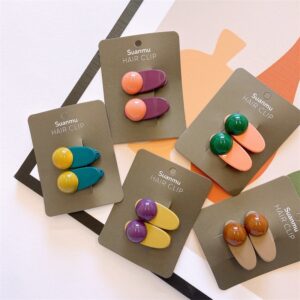 Children Kids Baby Fashion Girls Cartoon Solid Color Hair Clip