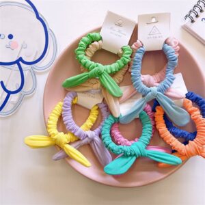 Children Kids Baby Fashion Girls Cartoon Solid Color Rabbit Ears Hair Rope