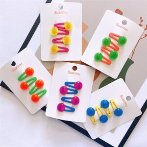Children Kids Baby Fashion Girls Cartoon Transparent Sugar Bean Hair Clip Accessories
