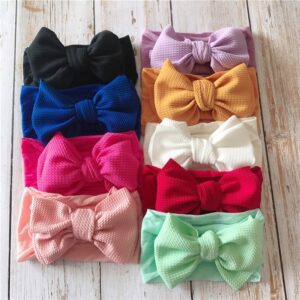 Children Kids Baby Fashion Girls Solid Color Bow Stretch Headband