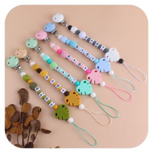 Children Newborn Baby Fashion Cartoon Leaf Anti-Drop Pacifier Chains