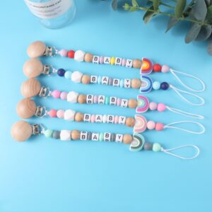 Toddlers Newborn Baby Fashion Baby Cartoon Letter Anti-Drop Pacifier Chains