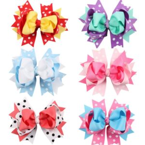 Children Kids Toddlers Fashion Girls Polka Dot Bow Knot Hair Clip