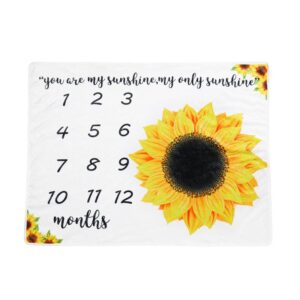 Toddlers Newborn Baby Fashion Sunflower Photography Milestone Blanket