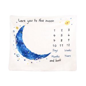 Toddlers Newborn Baby Fashion Blue Moon Photography Milestone Blanket