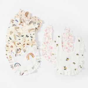 Toddlers Newborn Baby Fashion Printed Ruffle Bib Burp Cloth