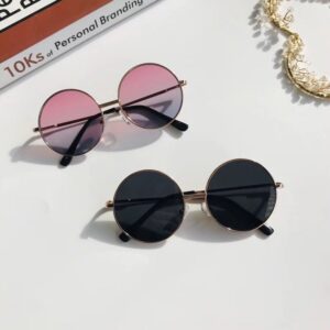 Children Kids Toddlers Fashion Retro Round Frame Sunglasses