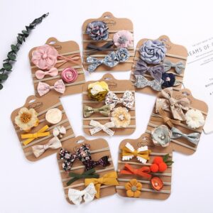 Children Kids Toddlers Girls Bowknot Elastic Hairband Set