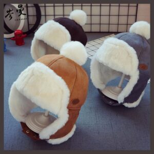 Toddlers Newborn Baby Plus Velvet Warm Ear Protection Hat