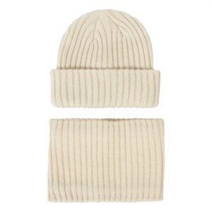 Children Kids Toddlers Girls Boys Stripe Knitted Cap Scarf Set