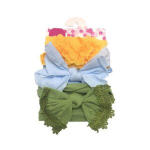 Toddlers Newborn Baby Bow Print Headband 3pcs Set