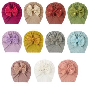Toddlers Newborn Baby Girls Bow Turban Cap