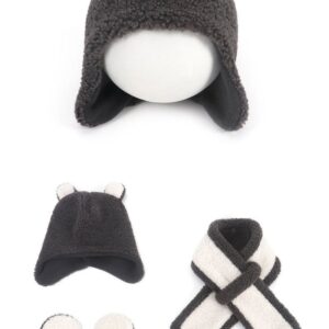Kids Toddler Girl Boys Hat And Scarf Gloves Set