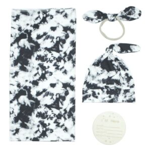 Newborn Photography Wrap Bow Hair Band Wrap Towel Set Baby Floral Blanket Baby Wrap