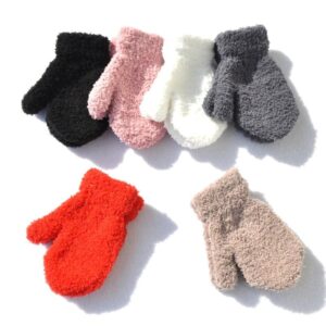 Kids Girls Boy Fashion Winter Warm Knit Bag Gloves